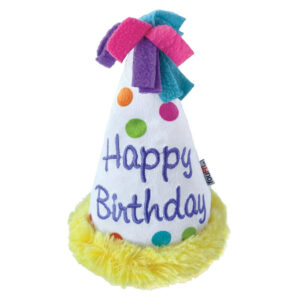 Birthday Hat Crinkle Dog Plush Toy