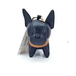 Bulldog Leather Charm (Black/ Brown/ Linen)