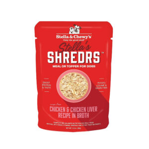 Stella's Shredrs Chicken & Chicken Liver Recipe in Broth Dog Pouch