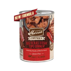 Merrick - Adult Grain Free Chunky Big Texas Steak Tip Dinner Dog Can 12.7 oz