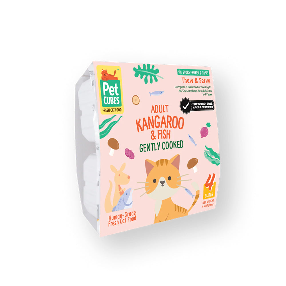 Frozen Fresh Human-Grade Gently Cooked Kangaroo & Fish Adult Cat Food - Image 3