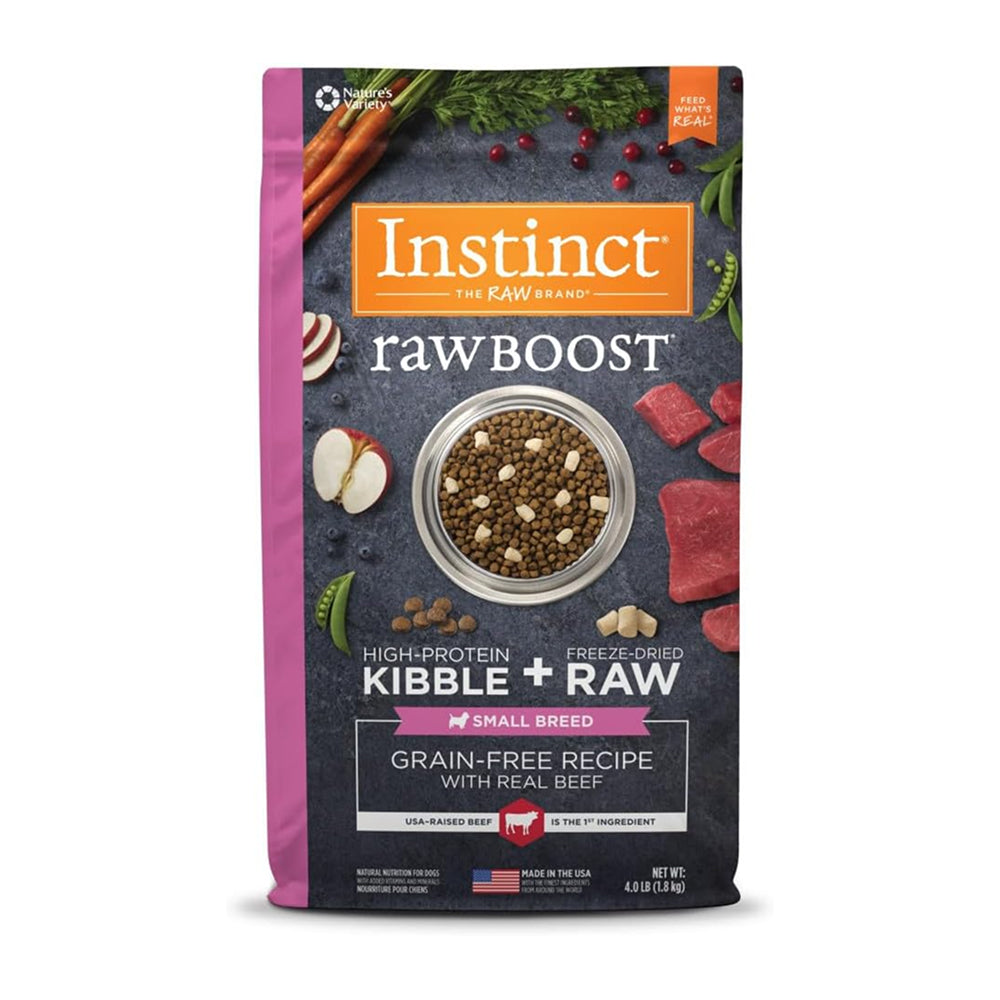 Raw Boost Grain Free Kibble + Raw for Small Breed Dog Dry Food - Real Beef - Image 2