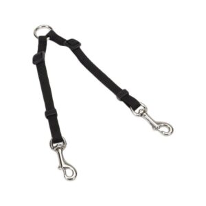 Coastal - 2 Dog Adjustable Coupler Lead Black