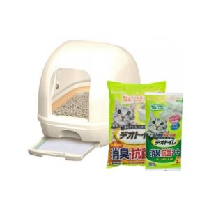 UniCharm - DeoToilet Hooded Cat Litter Starter Kit White
