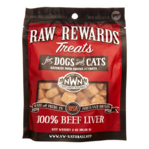 Raw Rewards Freeze Dried Beef Liver Treats for Dogs & Cats