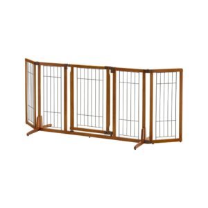 Richell - Freestanding High Pet Gate with Door Width: 139-213.5 cm